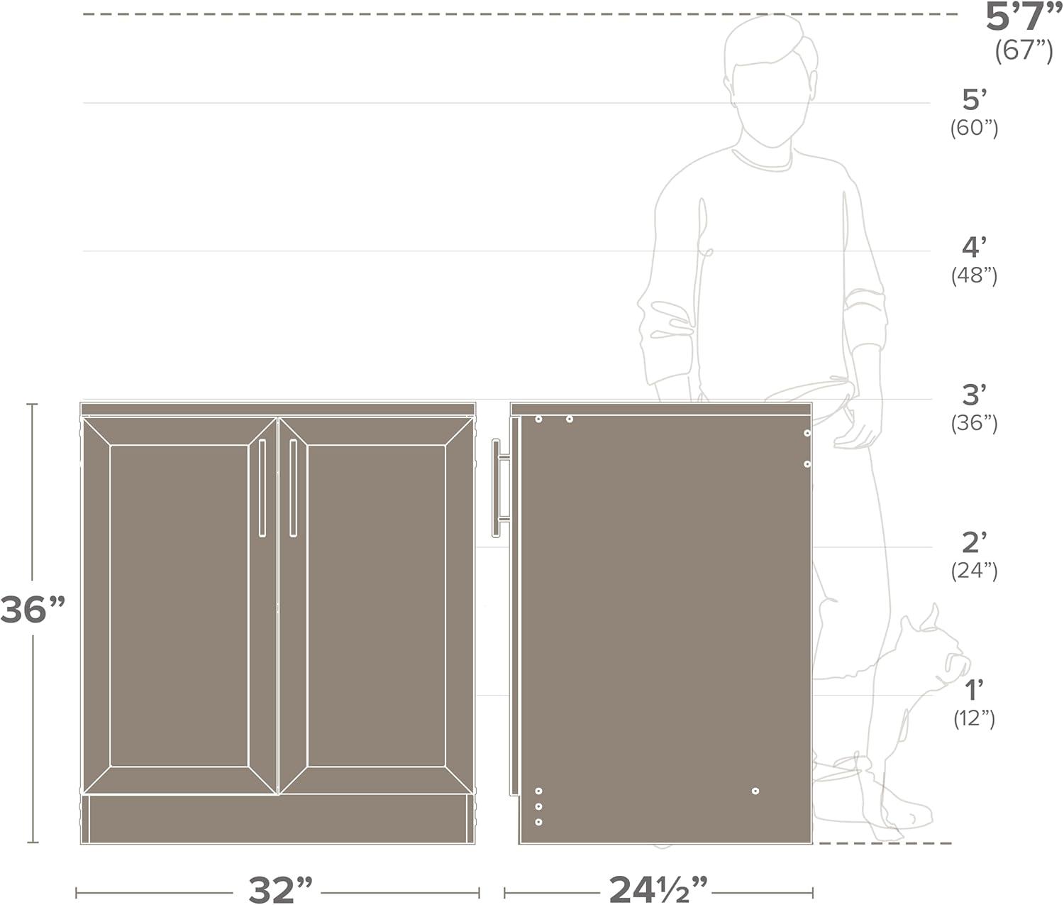 Prepac 32" Wide Elite Storage Cabinet with Panel Doors White