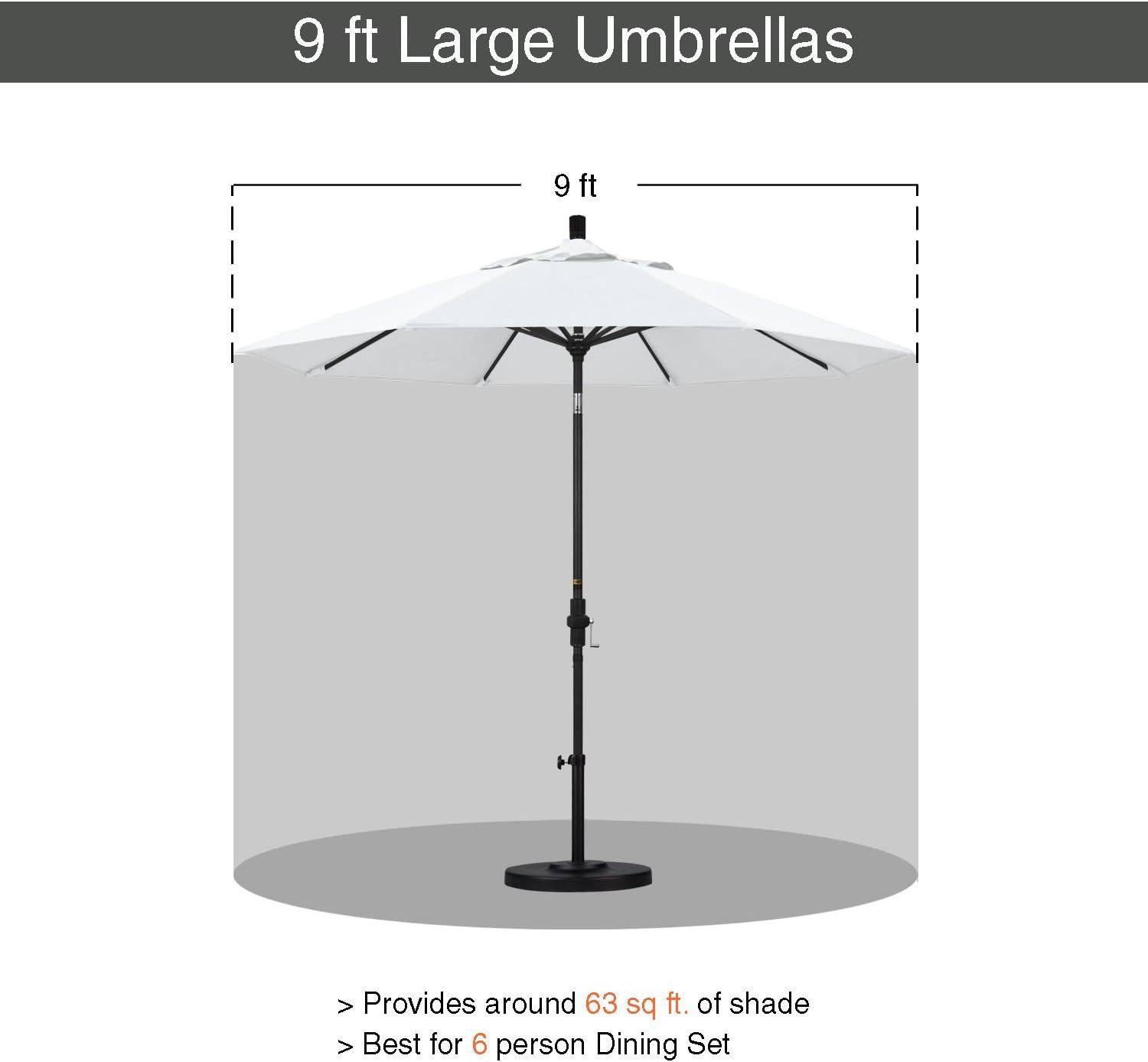 9 ft. White Fiberglass Market Patio Umbrella with Olefin Fabric