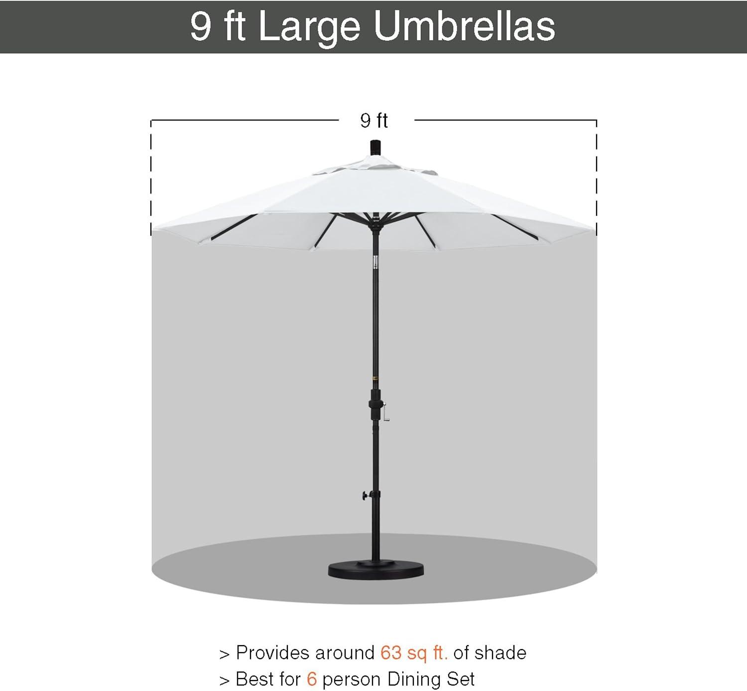 9 ft. Aluminum Auto Tilt Patio Umbrella in White Olefin