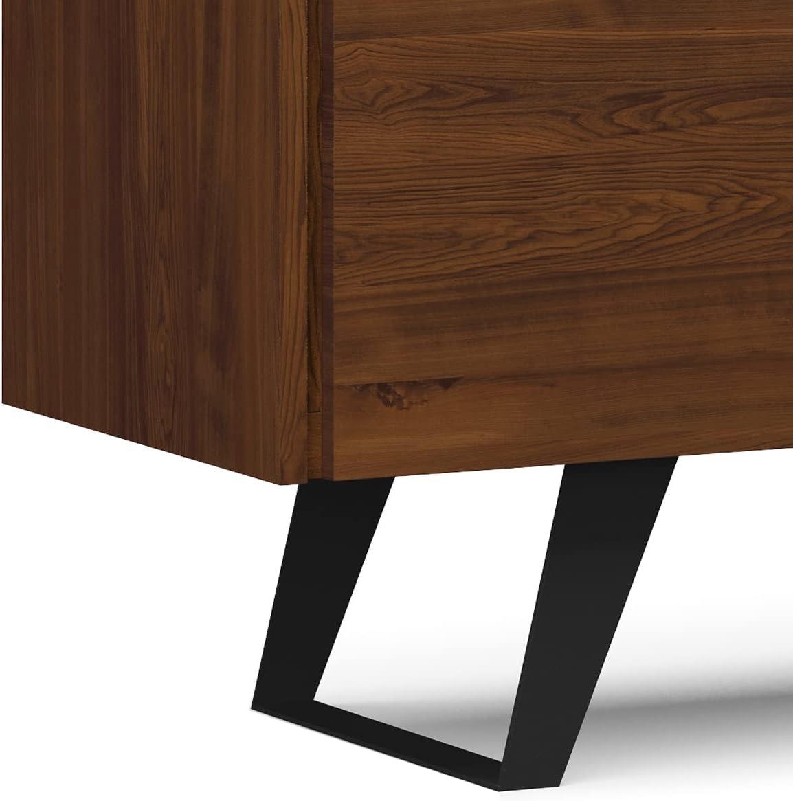 Simpli Home Lowry 63"W Solid Wood Modern Industrial TV Stand for TVs up to 70" with Storage