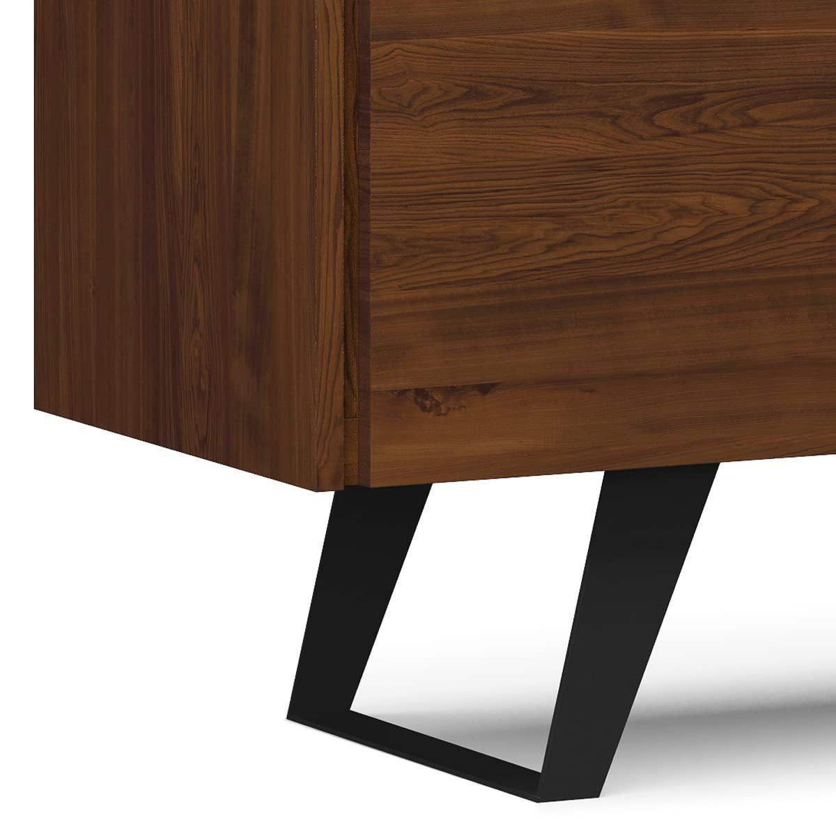 Simpli Home Lowry 63"W Solid Wood Modern Industrial TV Stand for TVs up to 70" with Storage