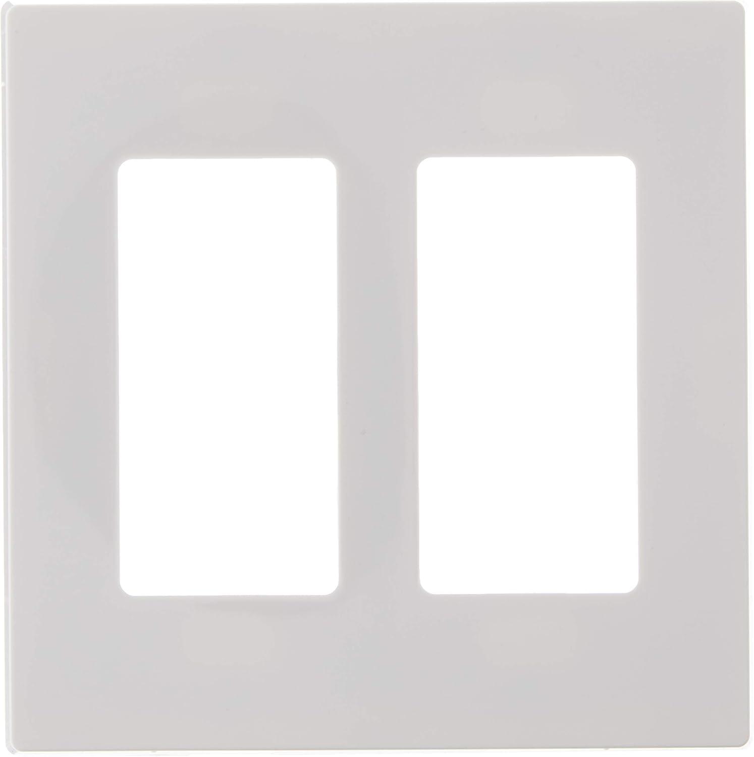 White Polycarbonate 2-Gang Screwless Wall Plate