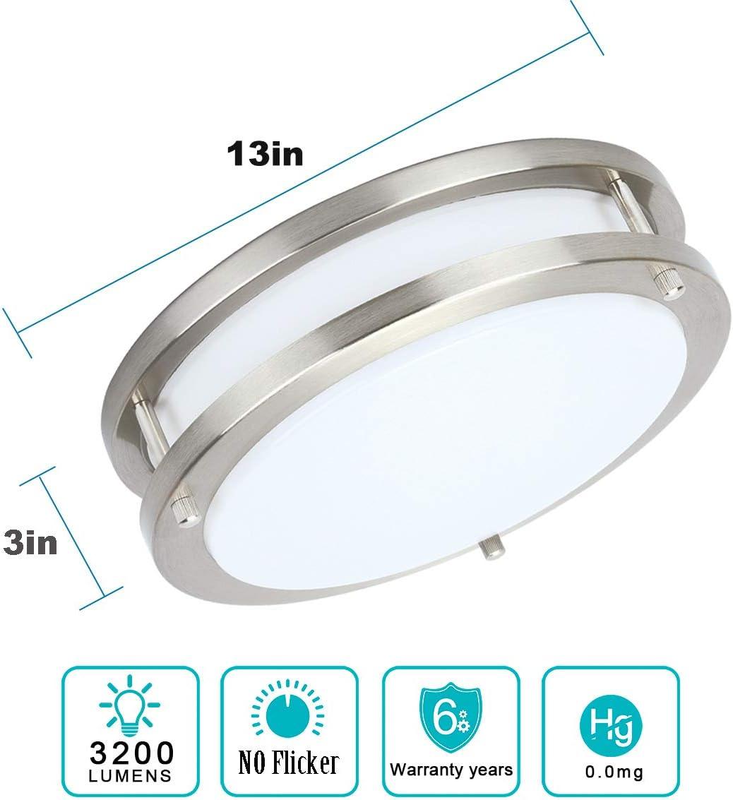 13-Inch Brushed Nickel LED Flush Mount Ceiling Light