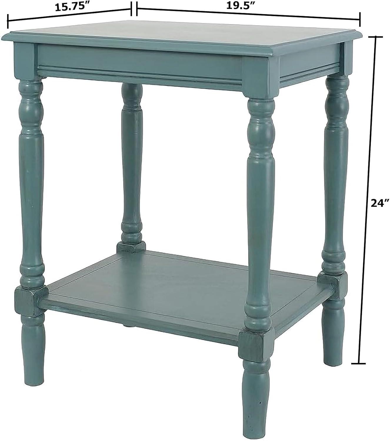 Blue Gray Simplify 24" Solid Wood Storage End Table