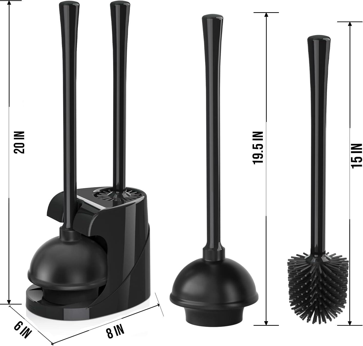 SRIAA Toilet Brush Plunger Set-Bathroom Cleaning Tools, Detachable & Extended Handles, Cleaning Brush and Bathroom Supplies.