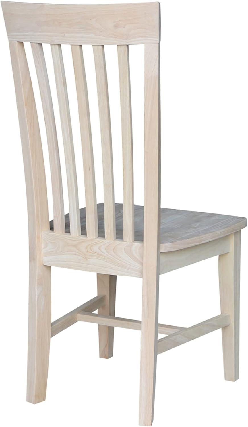 Set of 2 Tall Mission Chairs Wood/Unfinished - International Concepts: Solid Parawood, Kitchen Furniture