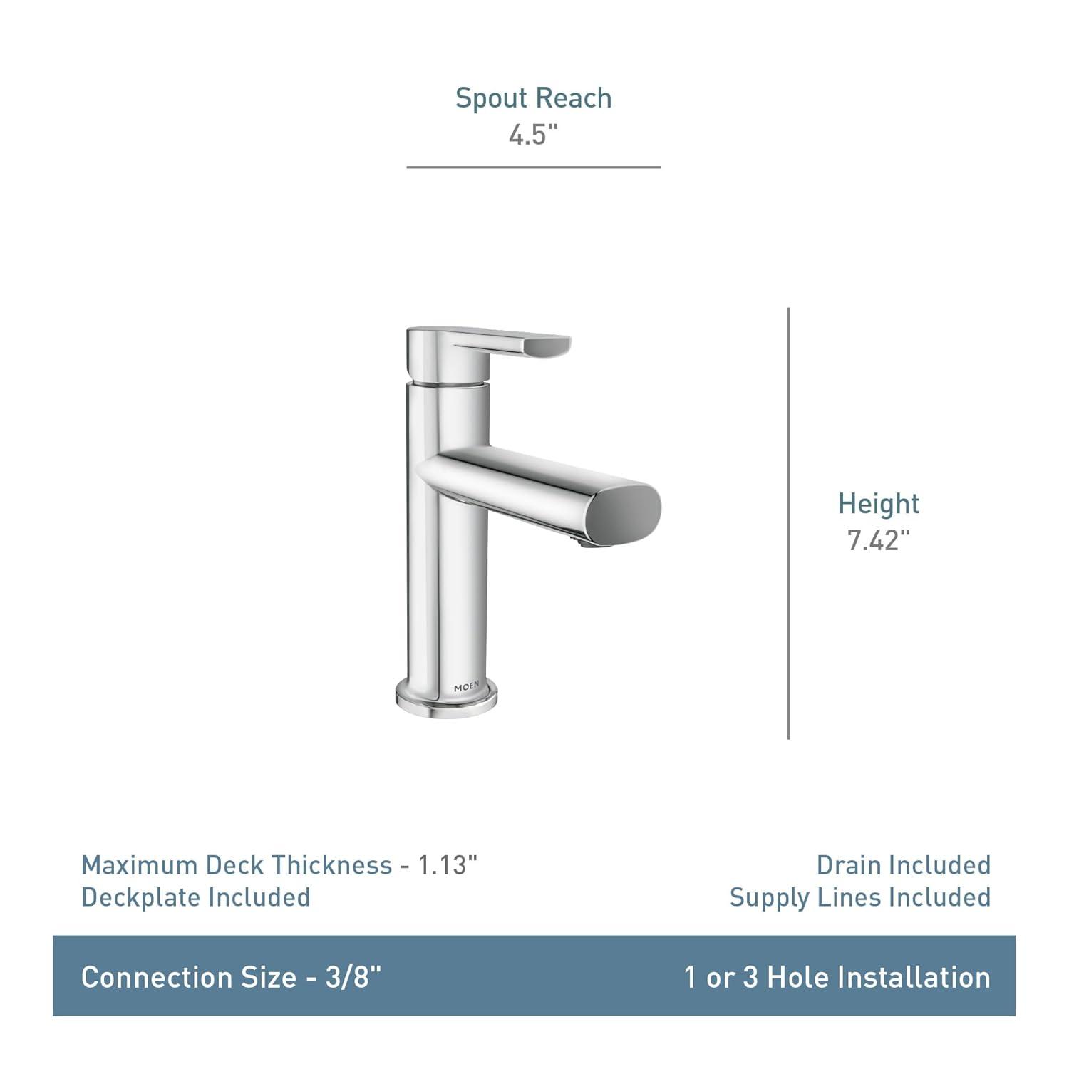 Moen Moen Meena Single Hole Bathroom Faucet with Drain Assembly 84794BZG
