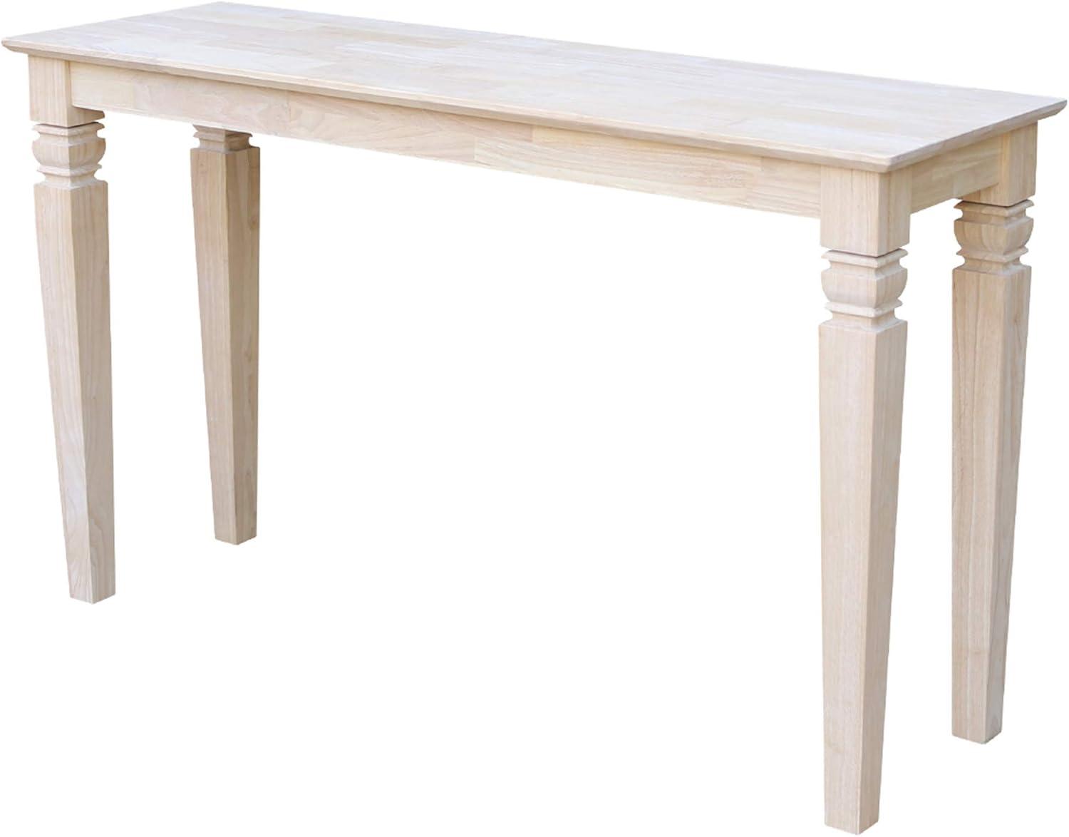 International Concepts Java Console Table : Farmhouse Style, Unfinished Hardwood, Entryway Table, Spot Clean