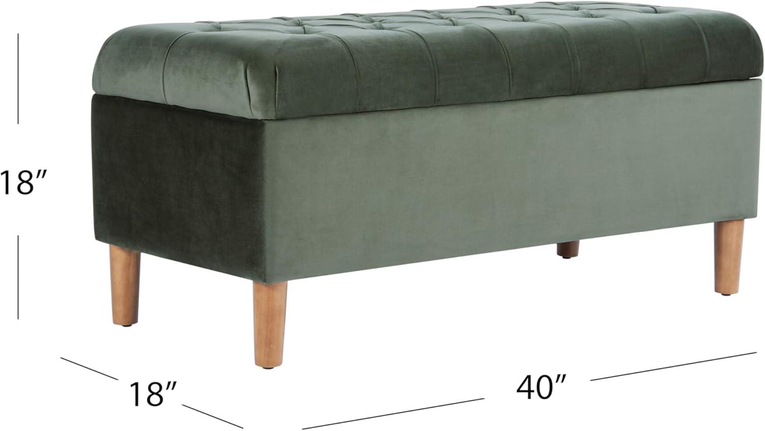 HomePop Velvet Upholstered Storage Bench
