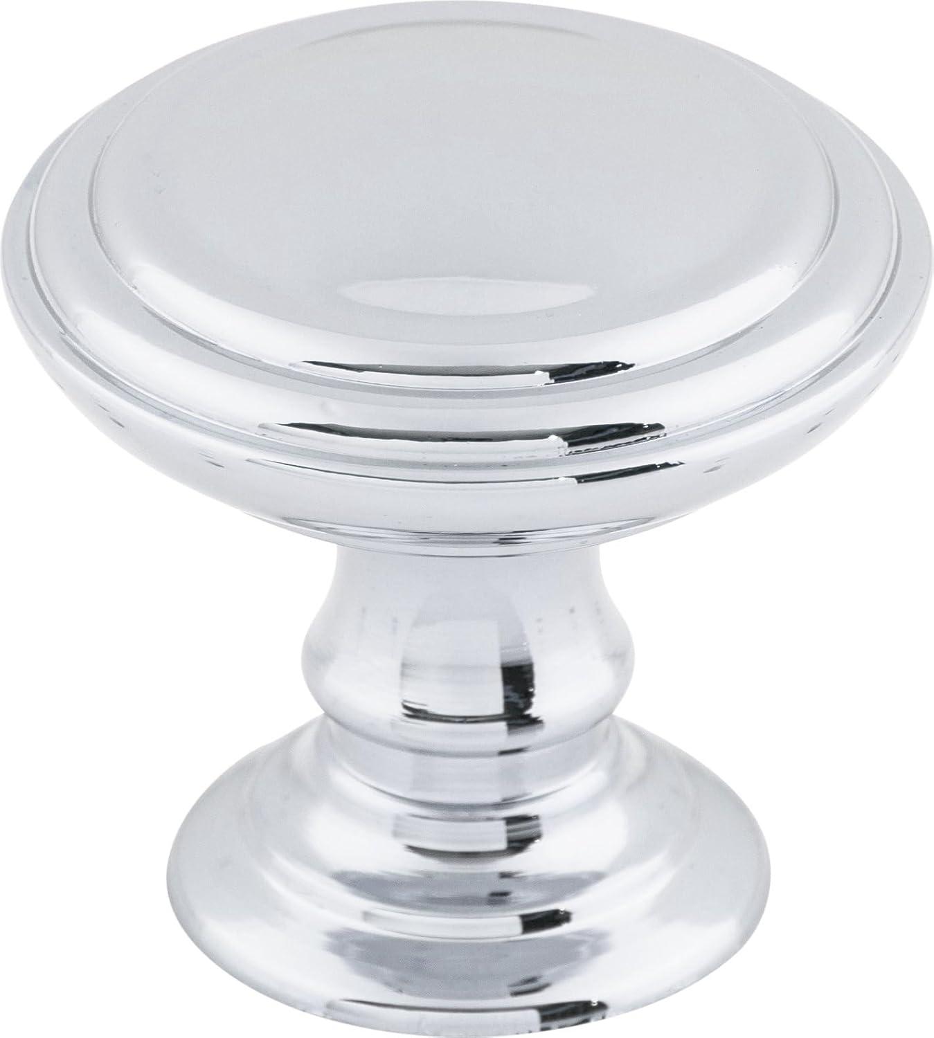 Polished Nickel Round Mushroom Cabinet Knob with Mounting Hardware