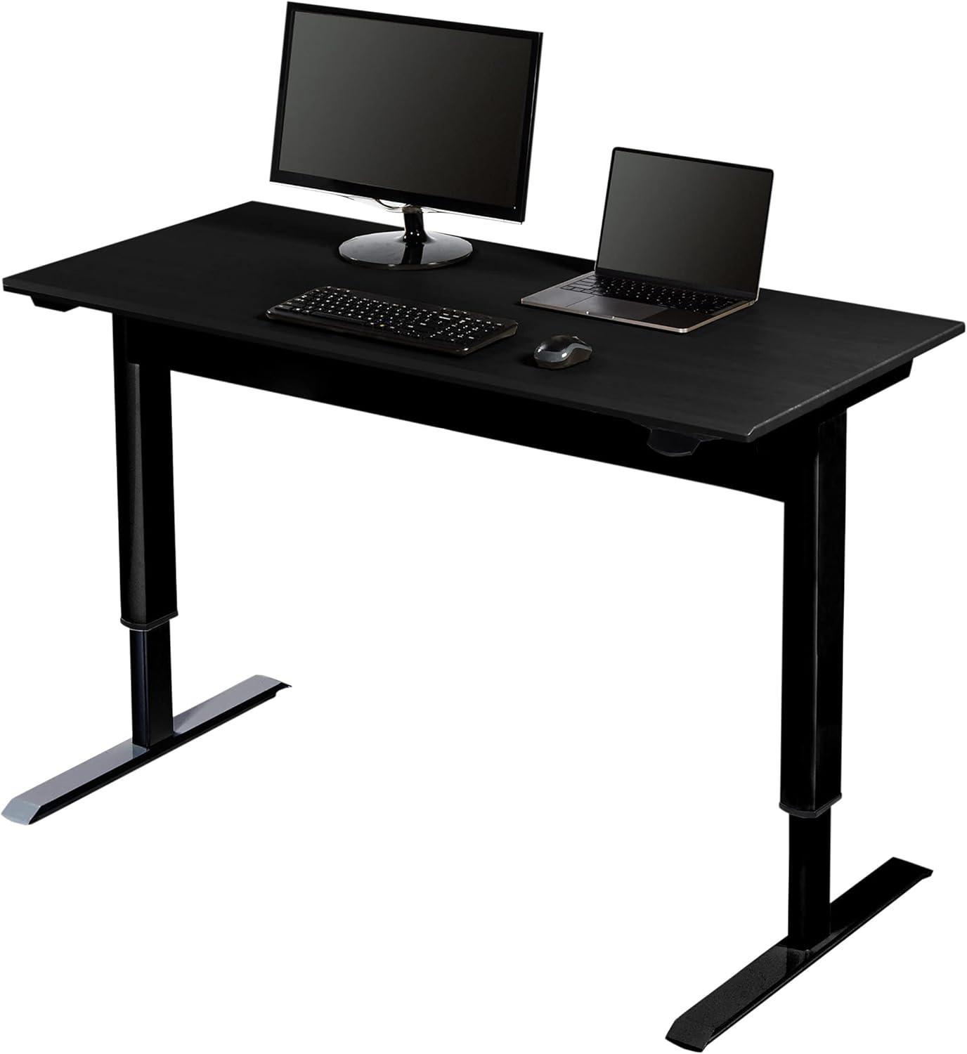 Adjustable 60'' Black Metal Standing Desk with Pneumatic Lift