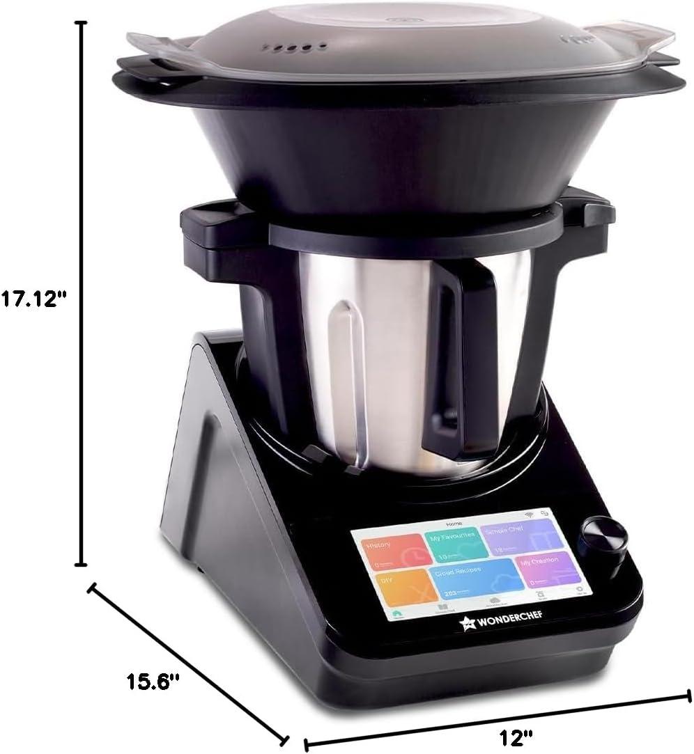 Wonderchef Chef Magic | All-in-One Kitchen Robot for Indian & International Cuisine | Automatic Chopping, Sautéing, Stirring, Kneading... | Mobile App | Recipes by Chef Sanjeev Kapoor | 2 Yr Warranty