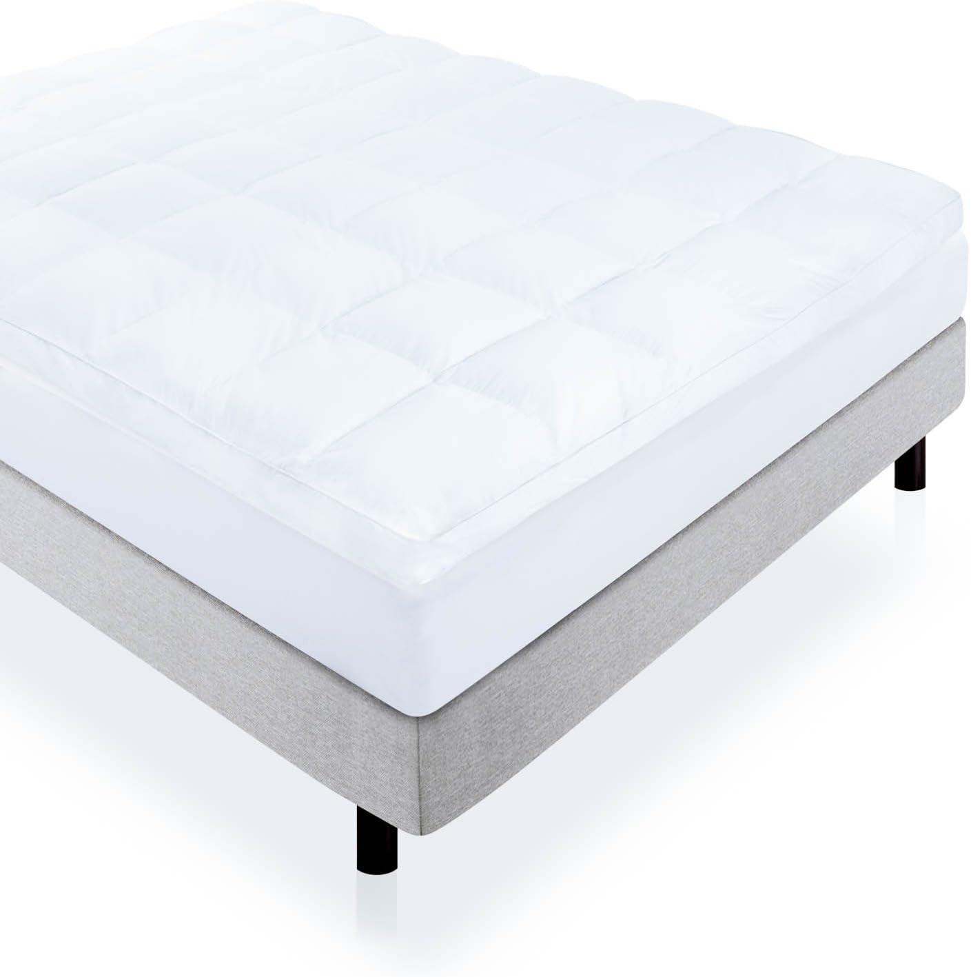 Twin XL White Wool Down Alternative Featherbed