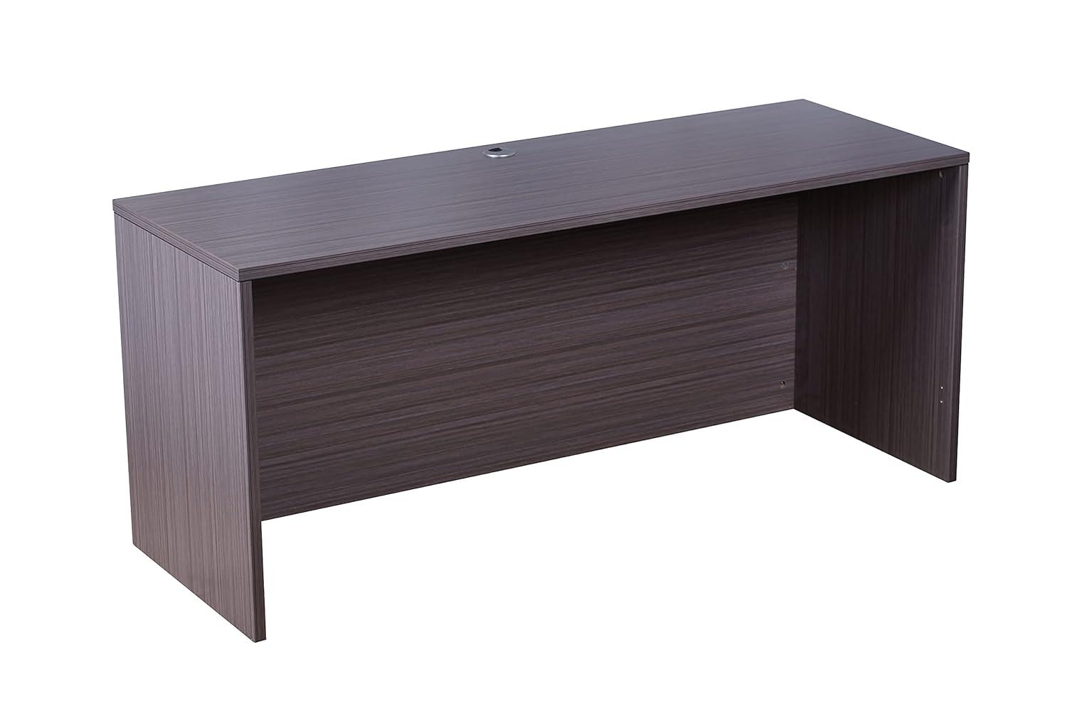 Boss Office Products Holland Series Executive U-Shaped Desk With File Storage Pedestal And Hutch, Driftwood