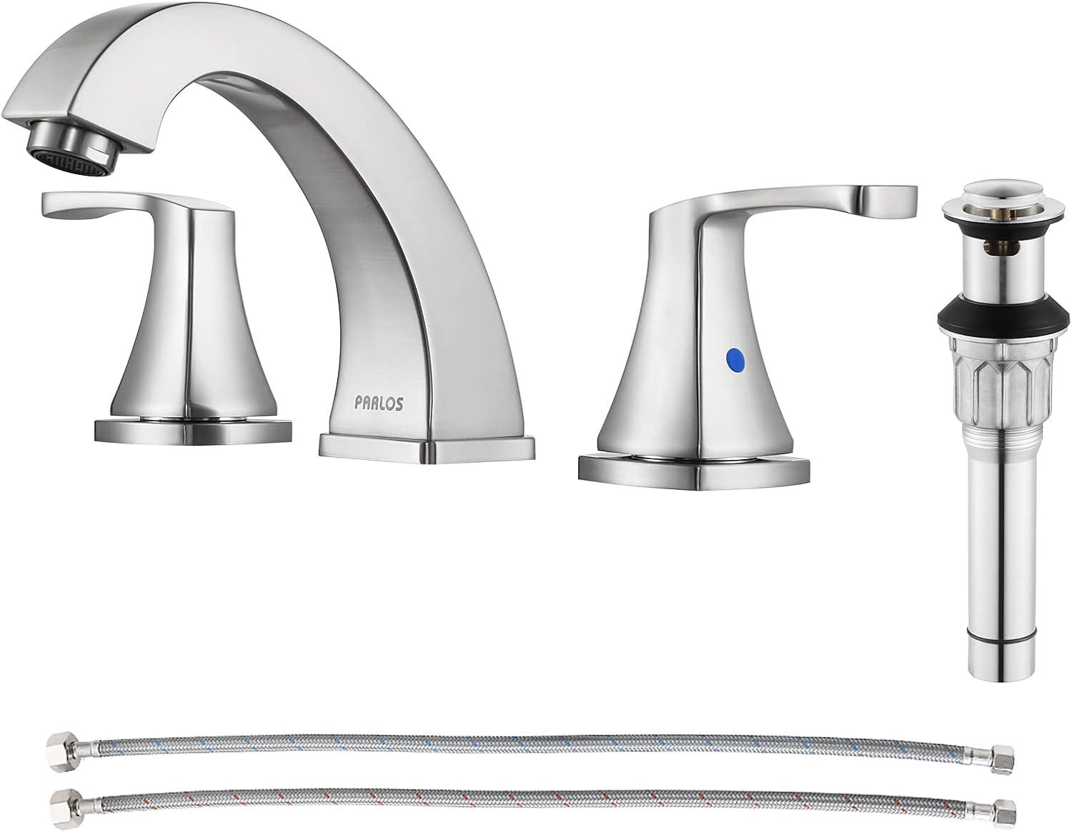 Widespread 2-handle Bathroom Faucet with Drain Assembly