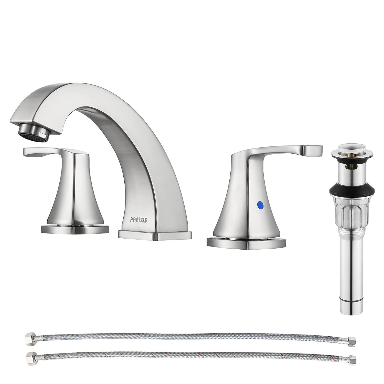 Widespread 2-handle Bathroom Faucet with Drain Assembly