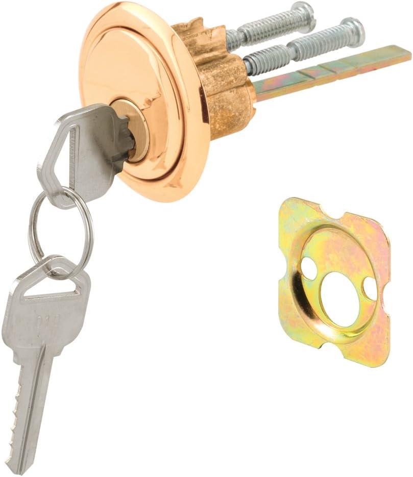 Brass-Plated Keyed Rim Cylinder Lock with 5-Pin Tumbler