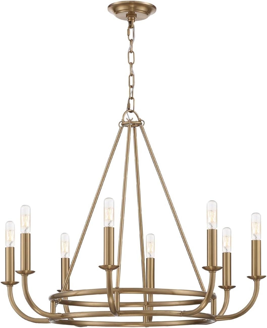 8 Light Chandelier-Aged Brass Finish    -Traditional Installation Crystorama Lighting Bai-A2108-Ag