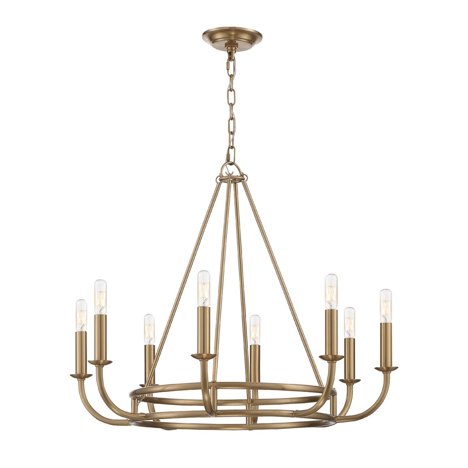 8 Light Chandelier-Aged Brass Finish    -Traditional Installation Crystorama Lighting Bai-A2108-Ag