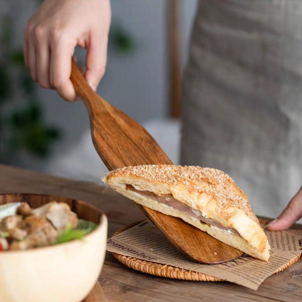 Wooden Kitchen Utensils Set of 2, Wooden Utensils for Cooking, stirring, Mixing, Serving