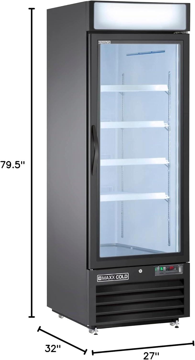 23 cu. ft. Single Door Merchandiser Refrigerator in Black