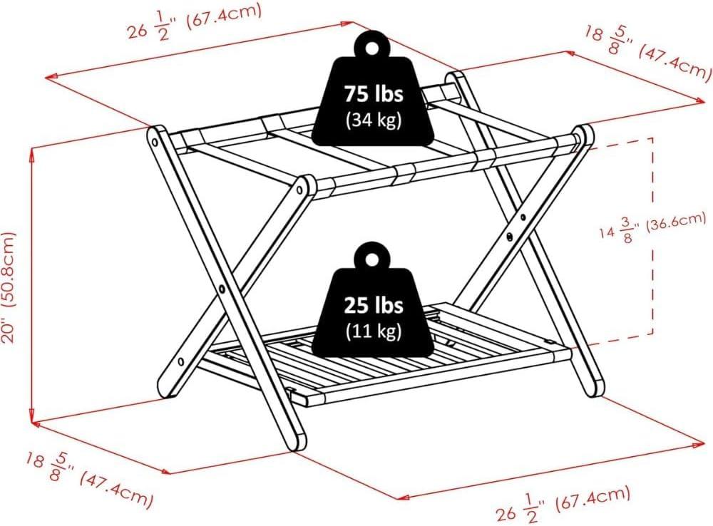 Folding Wood Luggage Rack