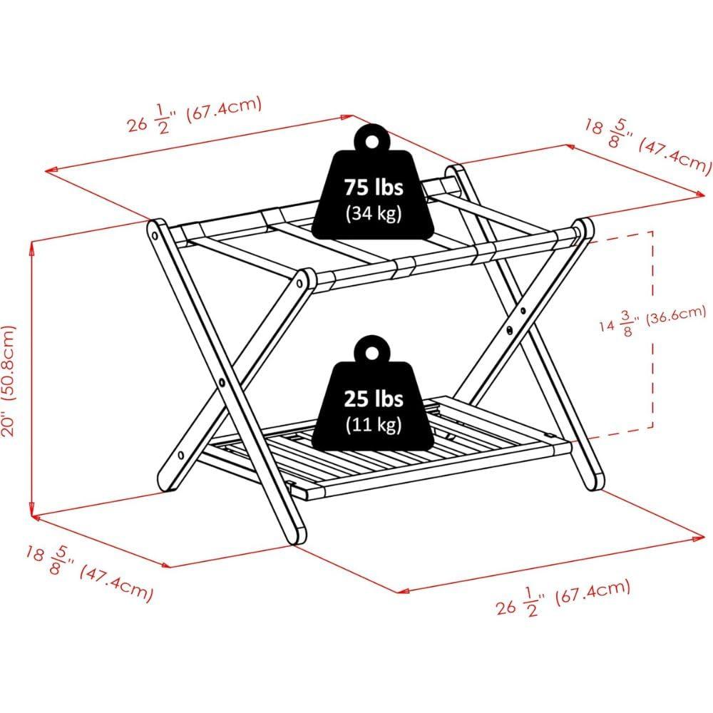 Folding Wood Luggage Rack
