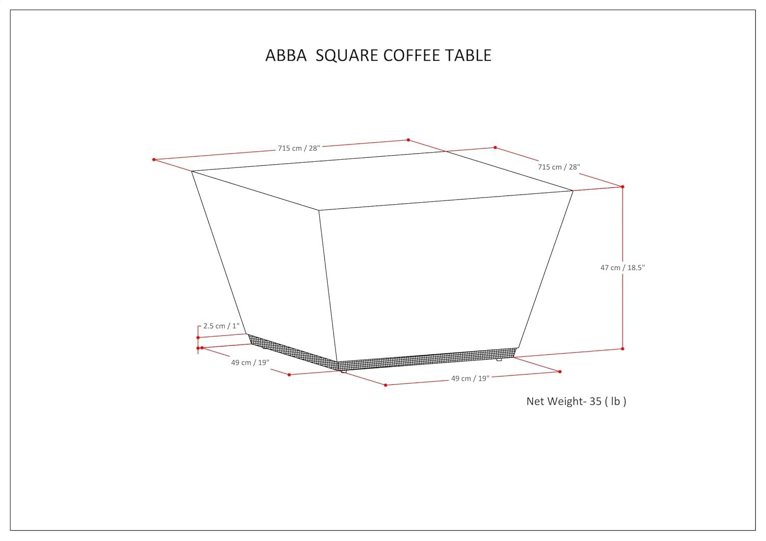 Simpli Home Abba SOLID MANGO WOOD 28 inch Wide Square Modern Coffee Table in White Wash , Fully Assembled