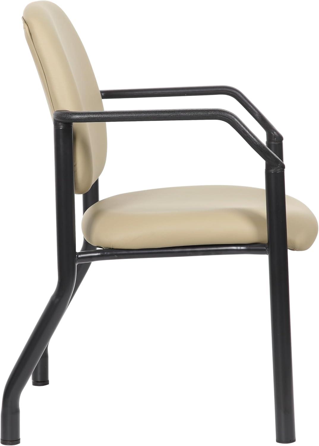 Boss Office Products Big and Tall Antimicrobial Guest Armchair, 300 lb. weight capacity, Beige