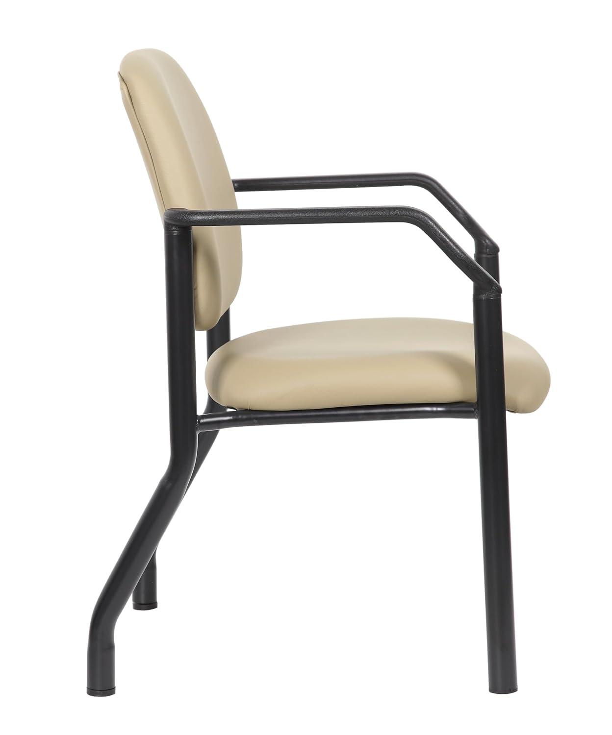 Boss Office Products Big and Tall Antimicrobial Guest Armchair, 300 lb. weight capacity, Beige