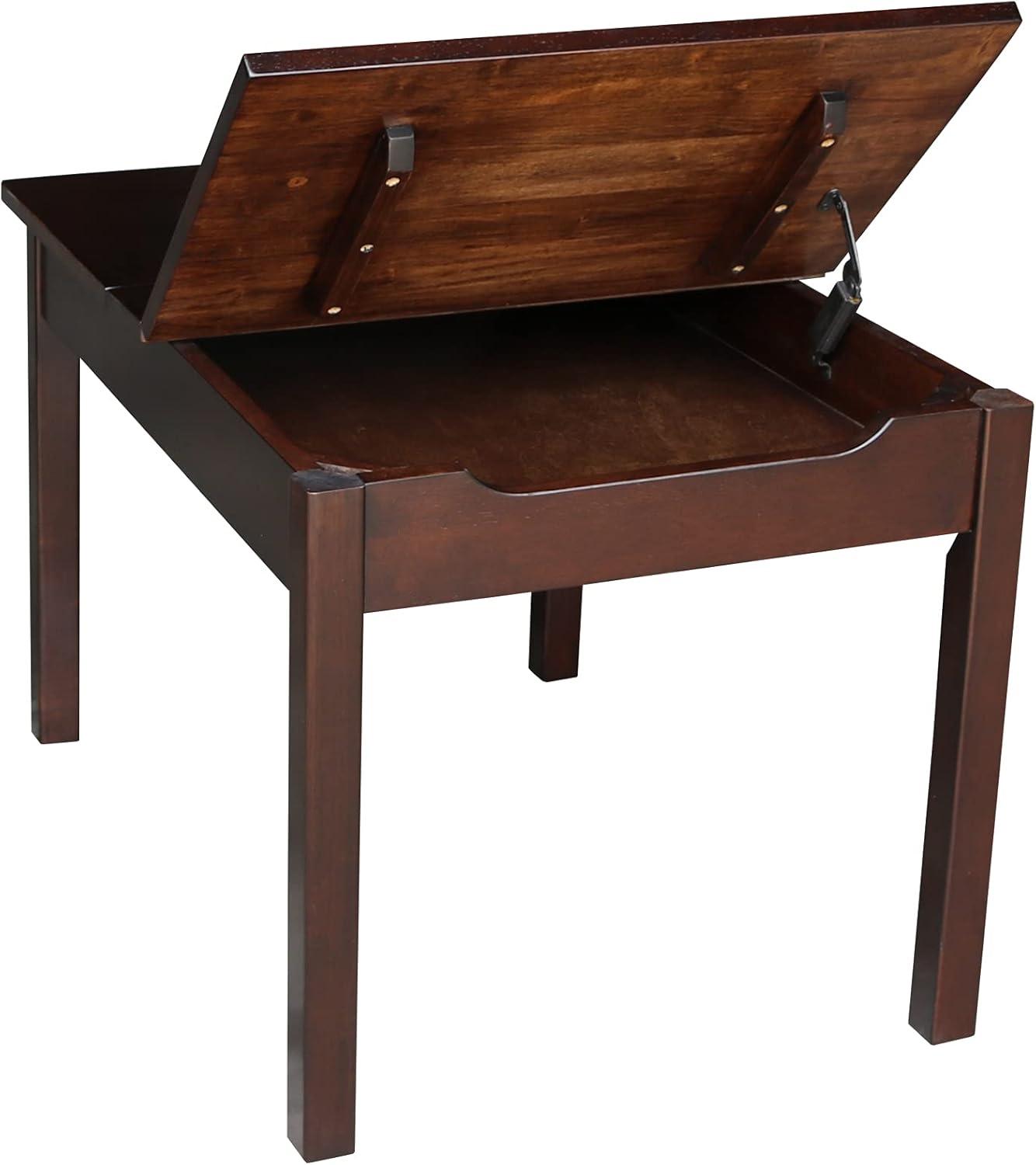 Children's Table with Lift-top Storage Rich Mocha