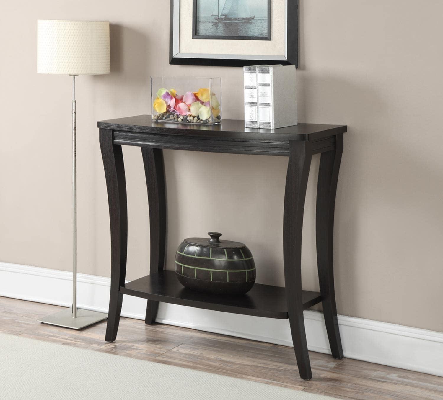 Convenience Concepts Newport Console Table with Shelf, Espresso