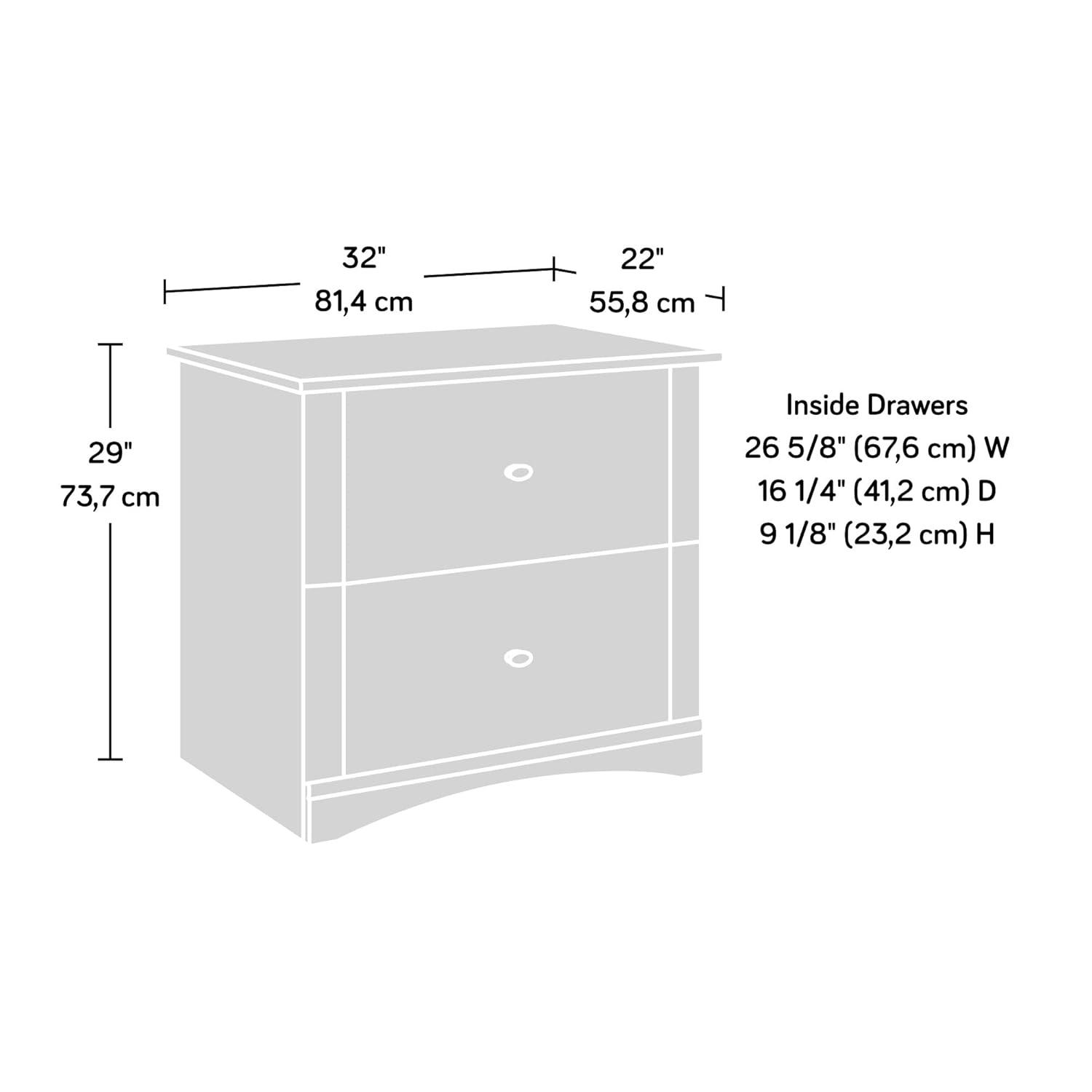 2 Drawer Lateral File Cabinet Laurel Oak - Sauder: Full Extension, Legal/Letter Size, Interlocking