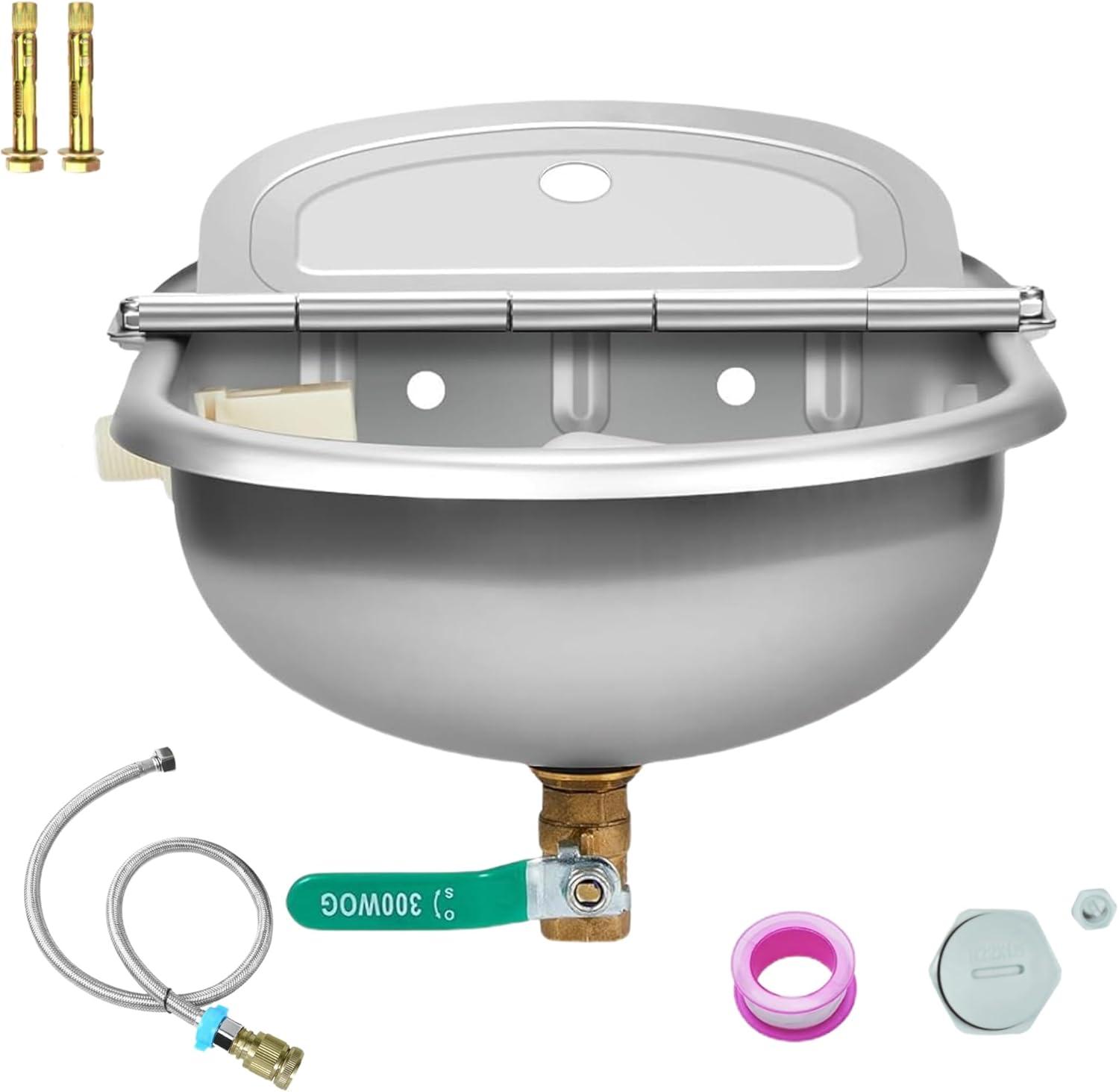 Stainless Steel Automatic Dog Water Bowl with Float Valve