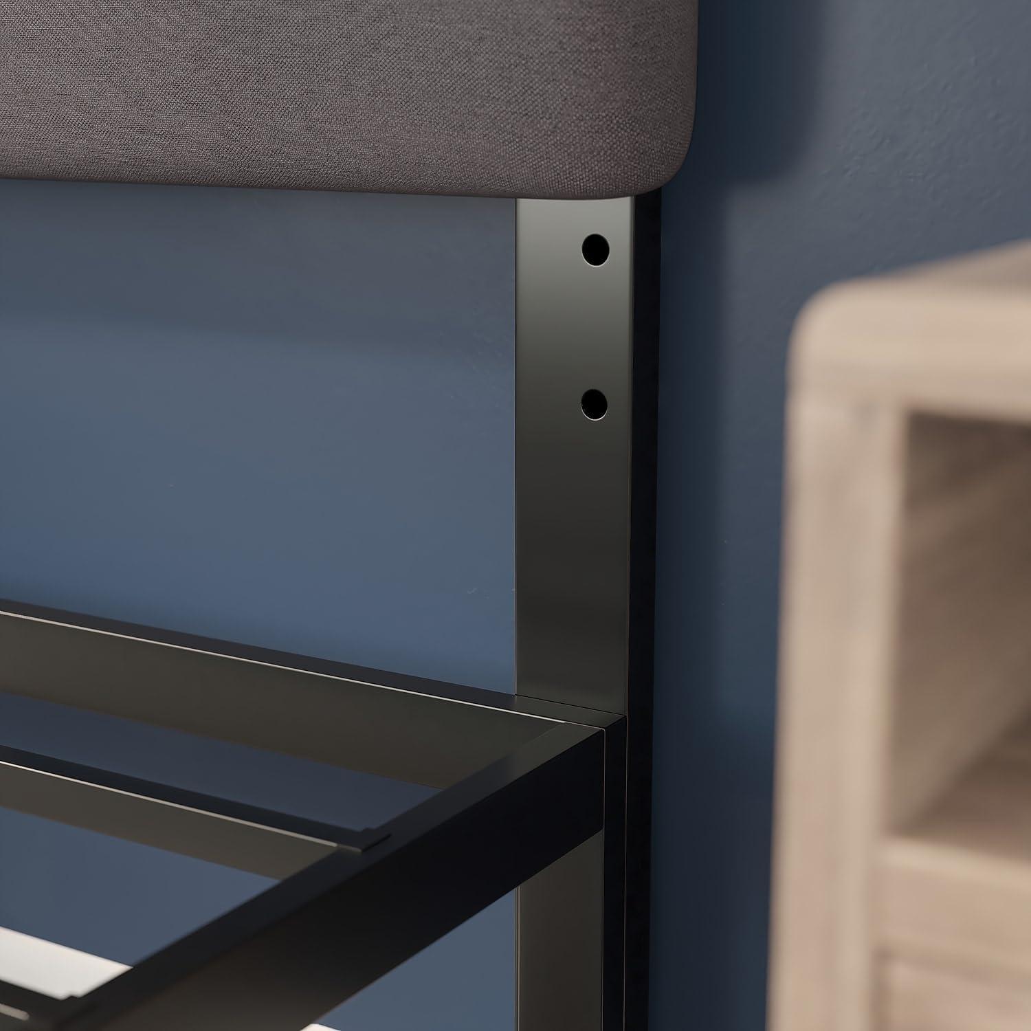 Flash Furniture Paxton Queen Channel Stitched Fabric Upholstered Headboard, Adjustable Height from  44.5" to 57.25" - Gray