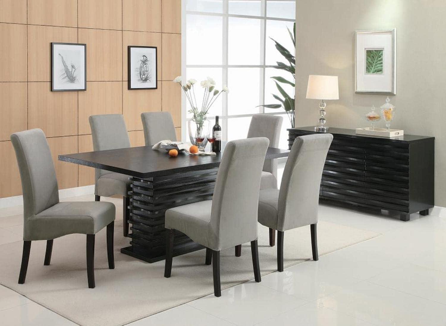 Damian Rectangle Pedestal Dining Table Black