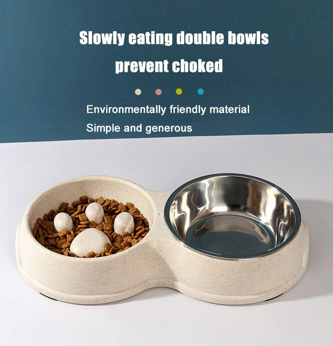 Dog Slow Eating & Drinking Bowl,Stainless Steel Interactive Slow Feed Dog Bowl for French Bulldog