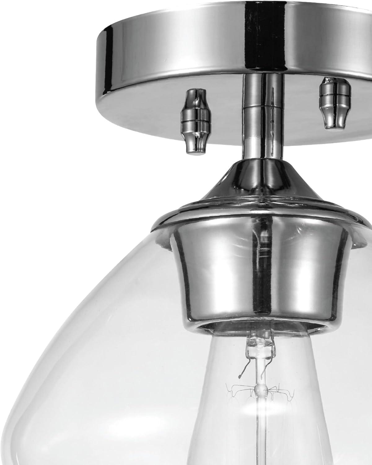 1 Light Harrow Semi Flush Mount Ceiling with Clear Glass Shade - Globe Electric