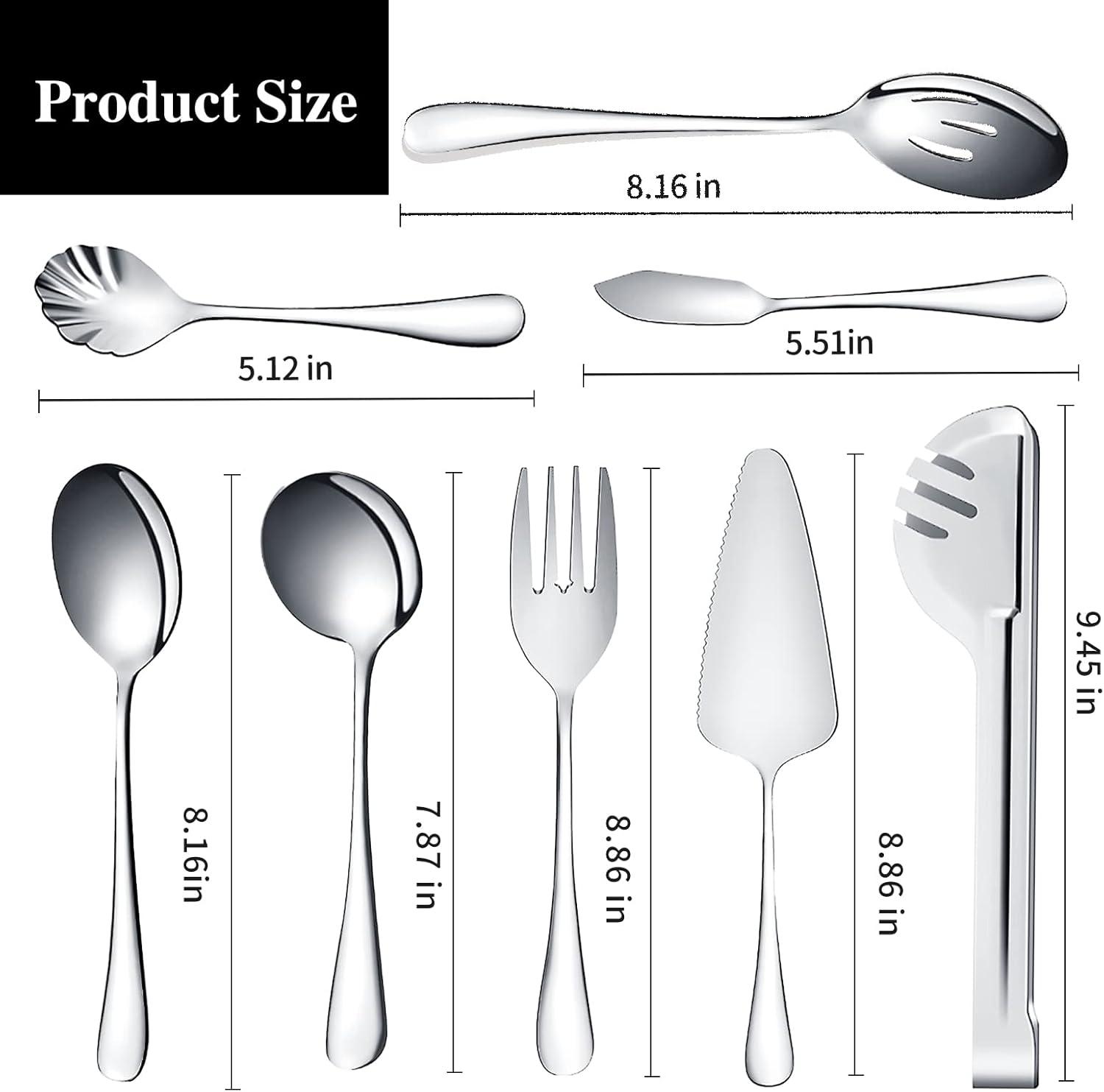 12-Piece Stainless Steel Serving Utensil Set, Dishwasher Safe, Ideal For Indoor & Outdoor Parties, Catering & Weddings