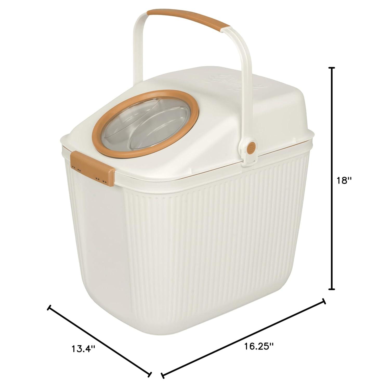 Harry Barker Airtight Eco-friendly Plastic Food Storage, 25lbs, White
