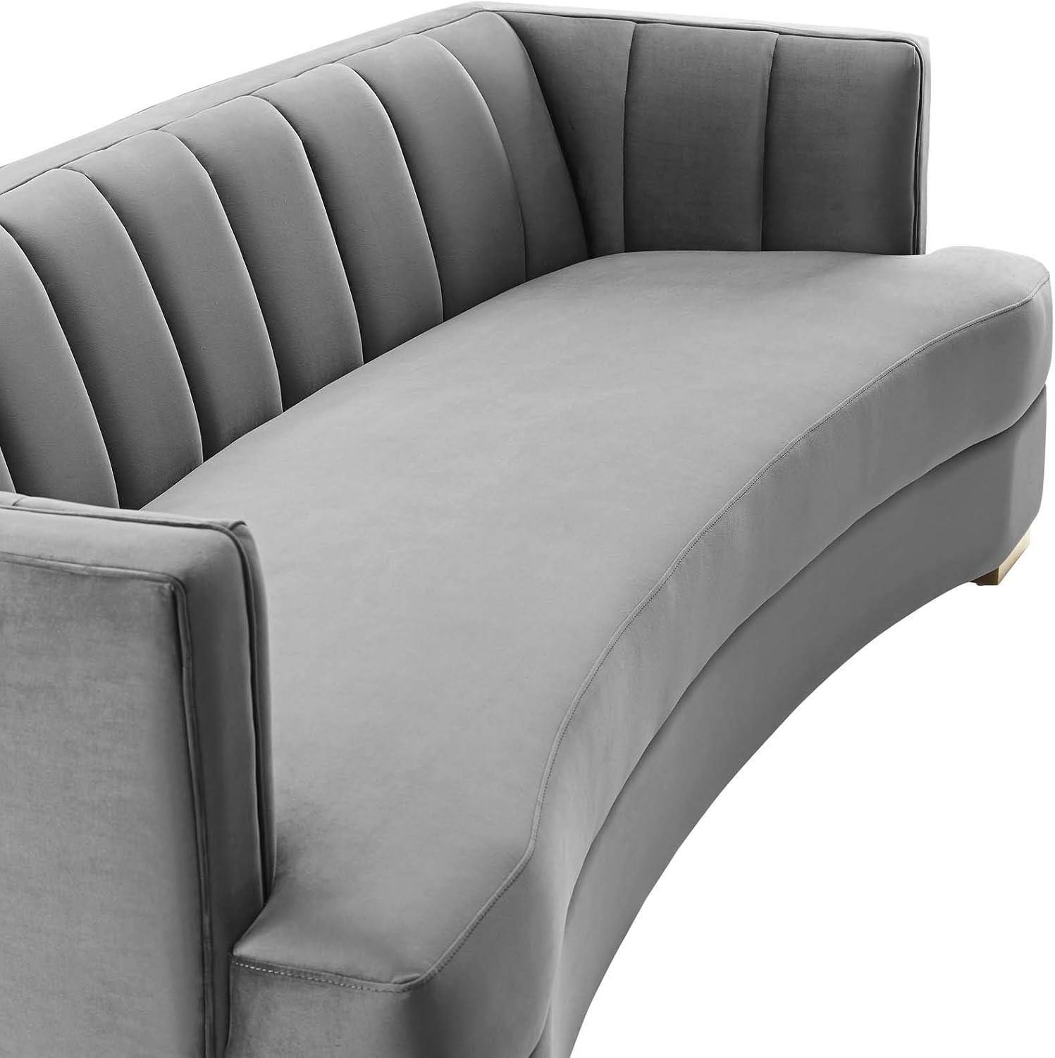 Modway Encompass Channel Tufted Performance Velvet Curved Sofa