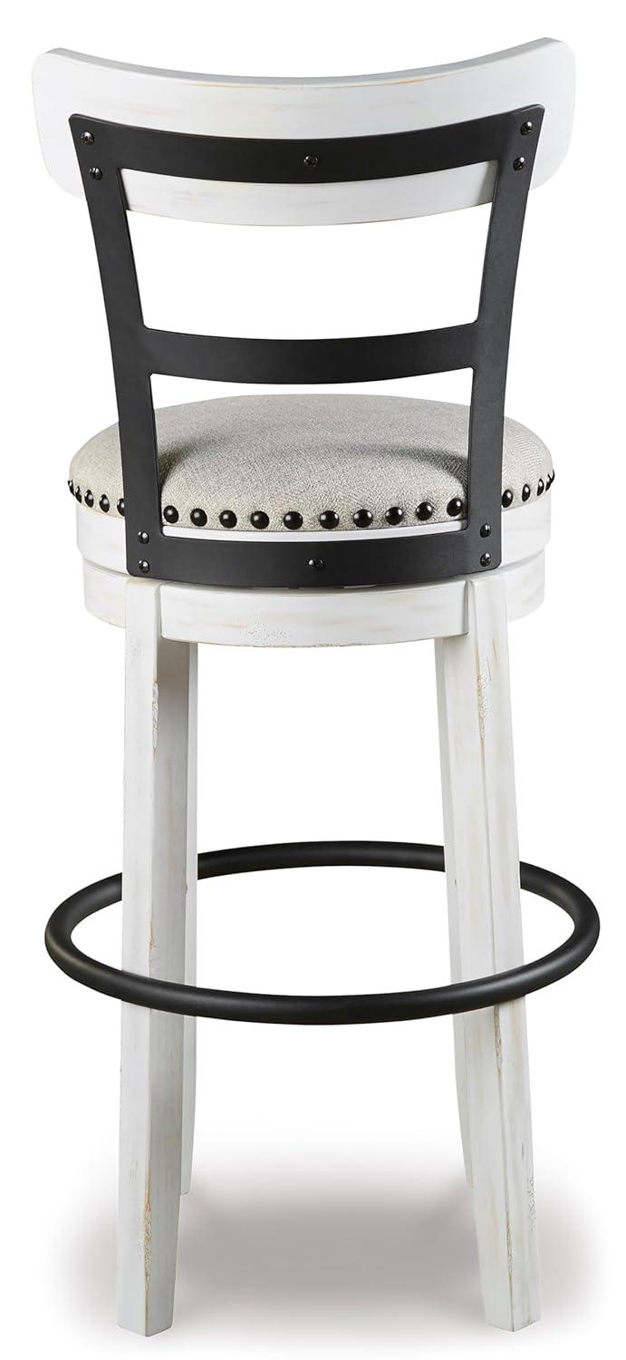 Gracie Oaks Design by Ashley Valebeck Modern Swivel Counter Height Barstool, Whitewash