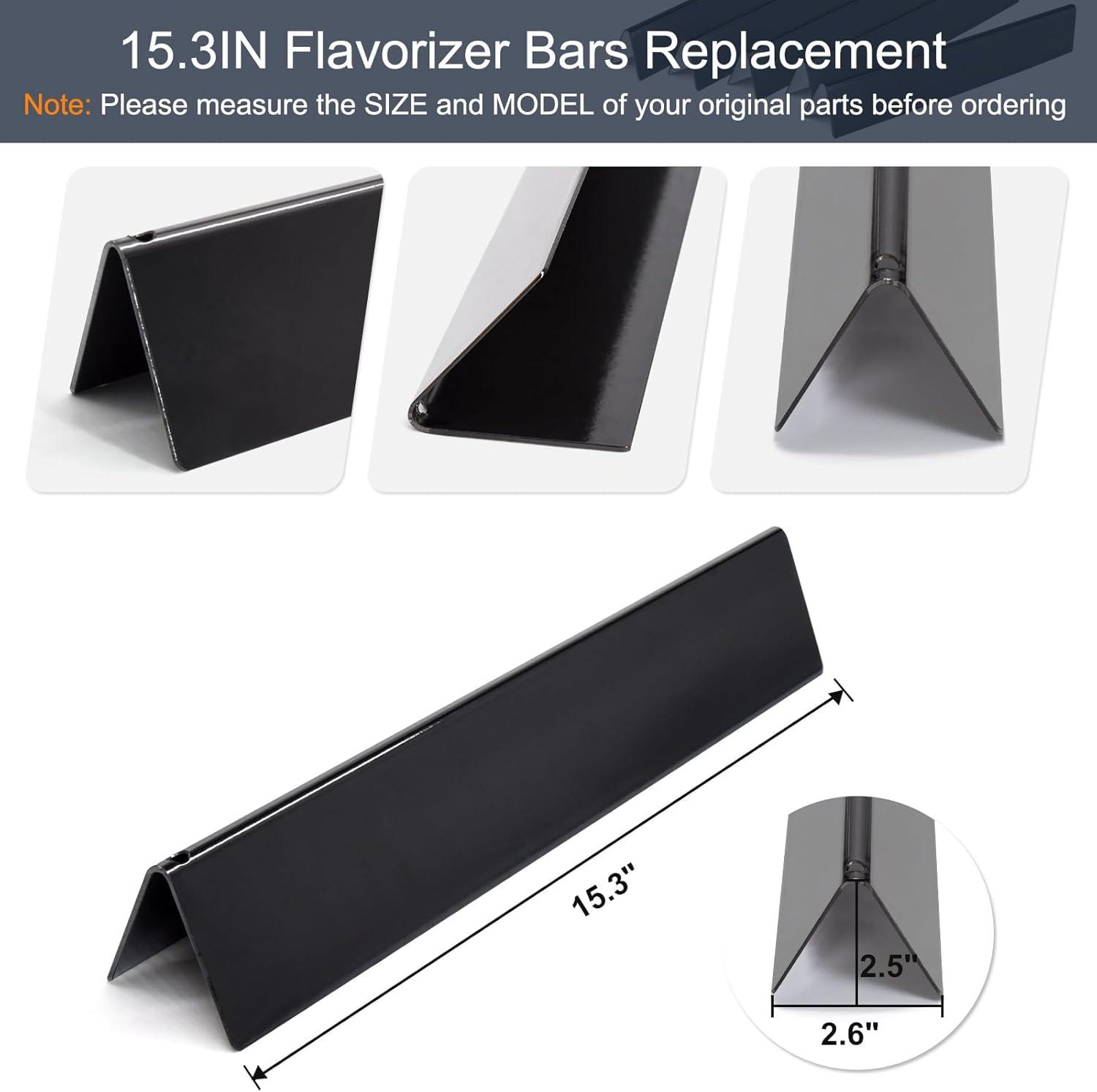 Weber Weber Replacement Flavorizer Bars, 17.5", For Genesis 300 Series (front-mounted Control Panel), Porcelain-enameled Steel (Set of 5)
