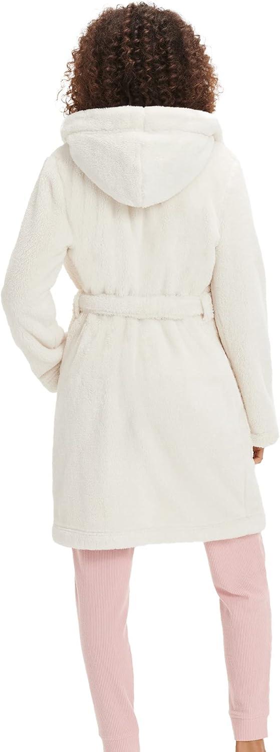 Cream Plush Sherpa Women's Robe with Self-Belt