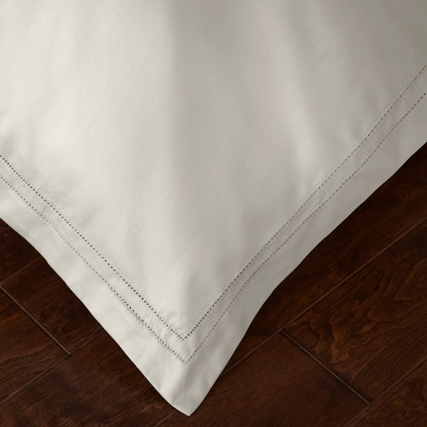 Pure Parima Luxury Duvet Cover Set 100% Certified Egyptian Cotton, Double Hem-Stitched Sateen Weave, Hidden Zipper Closure 1 Duvet Cover and 2 Pillow Shams (Linen, Queen)