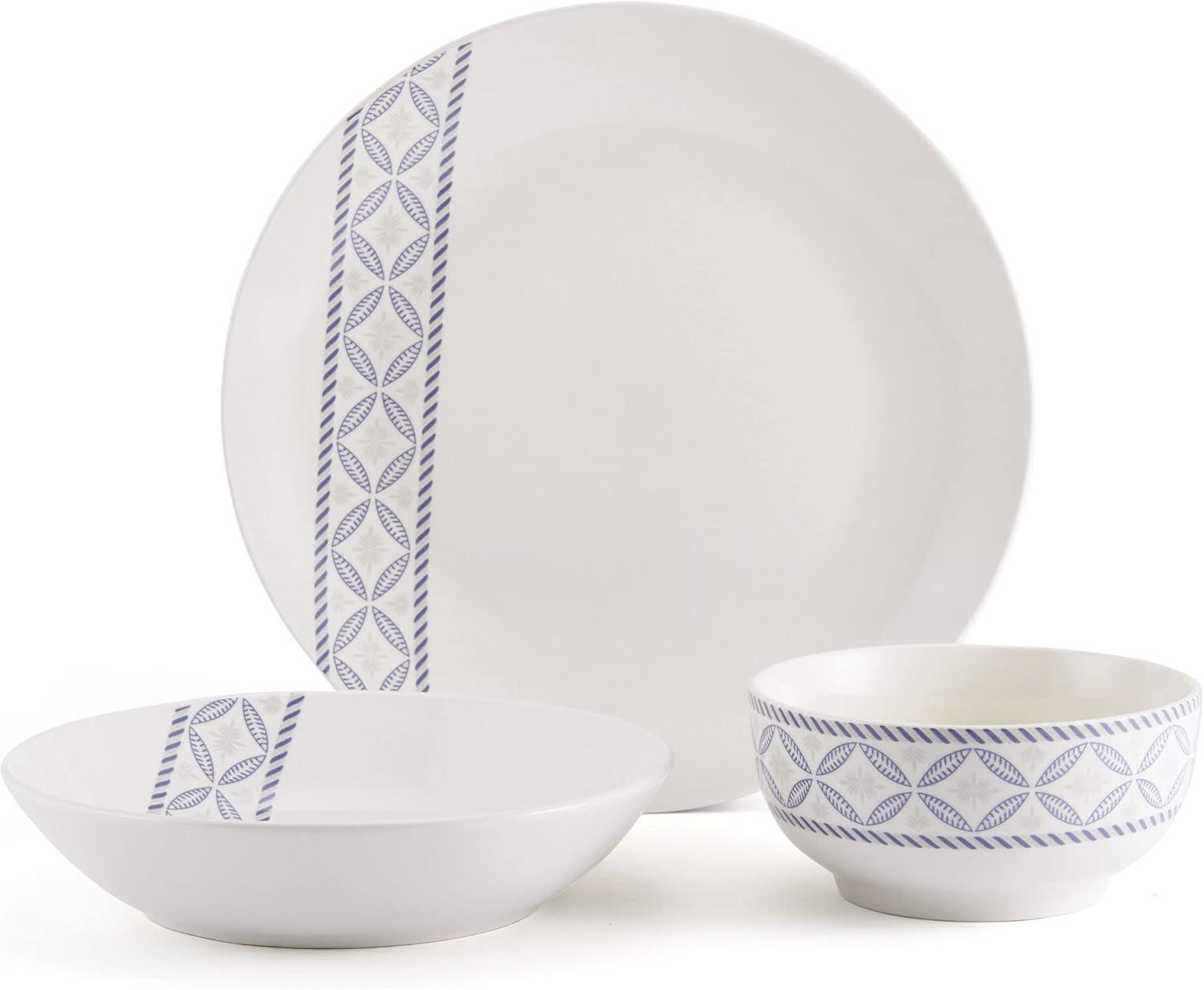 Preslie 18-Piece Porcelain Dinnerware Set, Service for 6