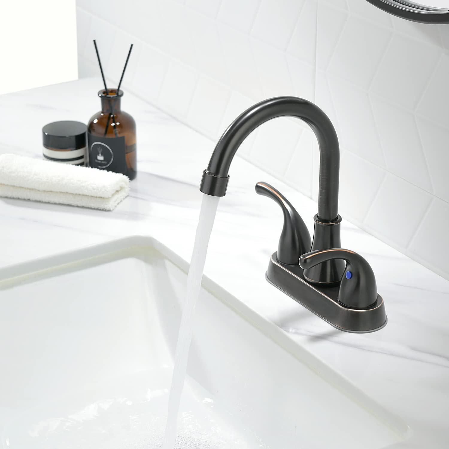 Centerset 2-handle Bathroom Faucet with Drain Assembly