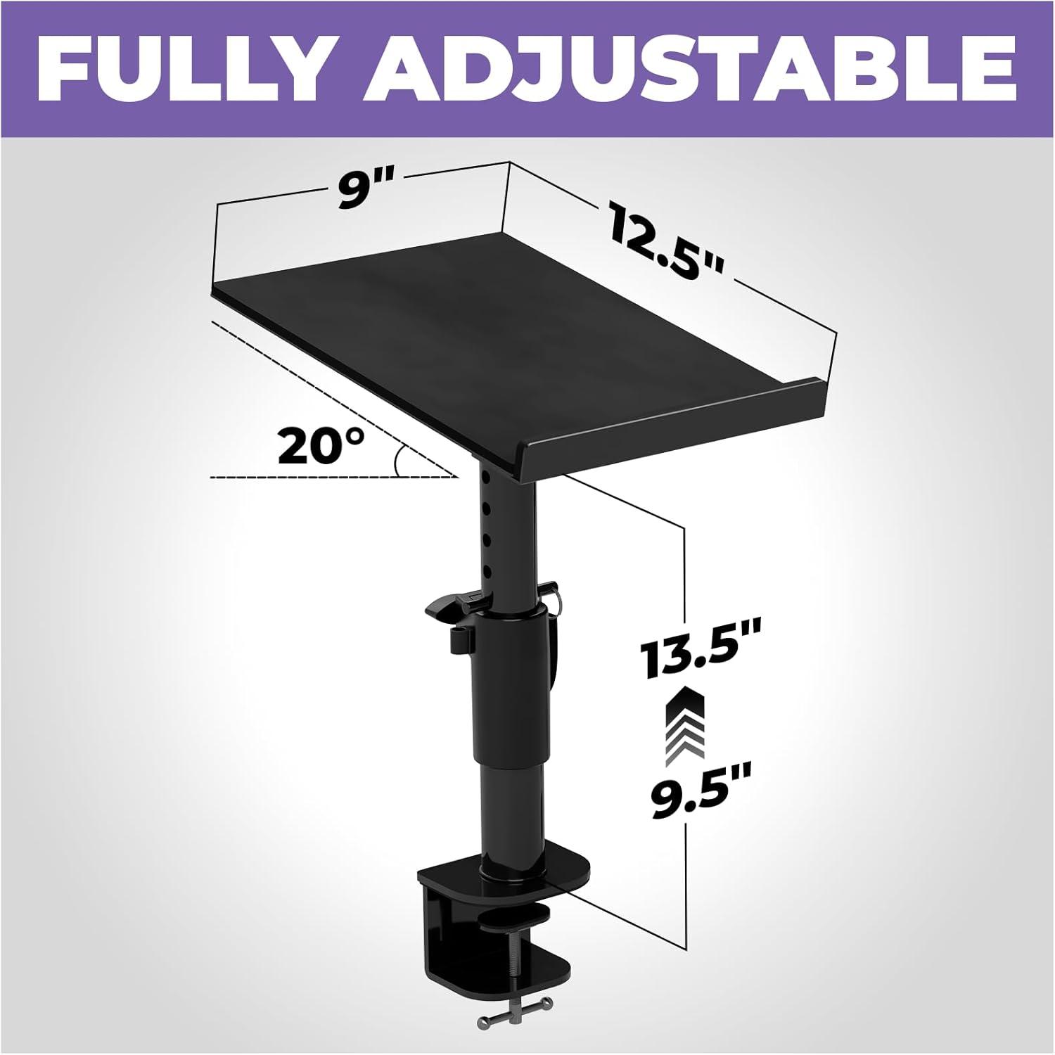 Music Studio Monitor Stands Clamp-on Desk Speaker Mount - 2 Pack