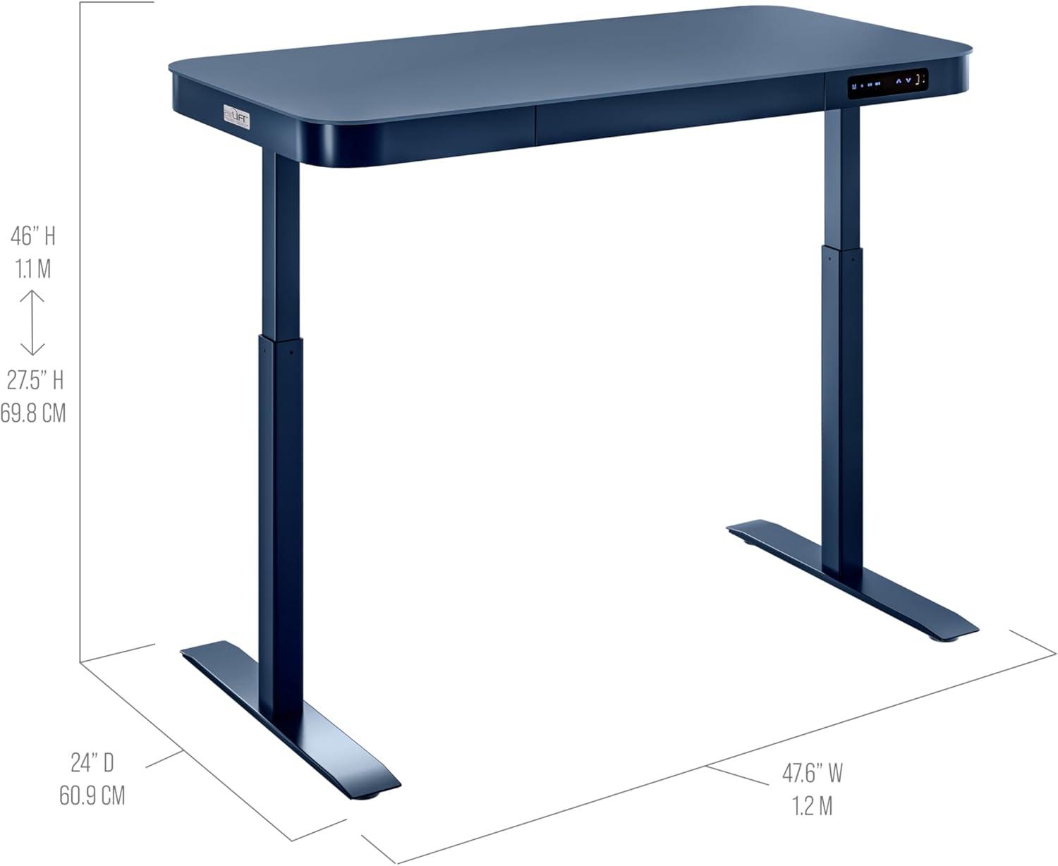 airLIFT 48" W Electric Adjustable Height Tempered Glass Desk