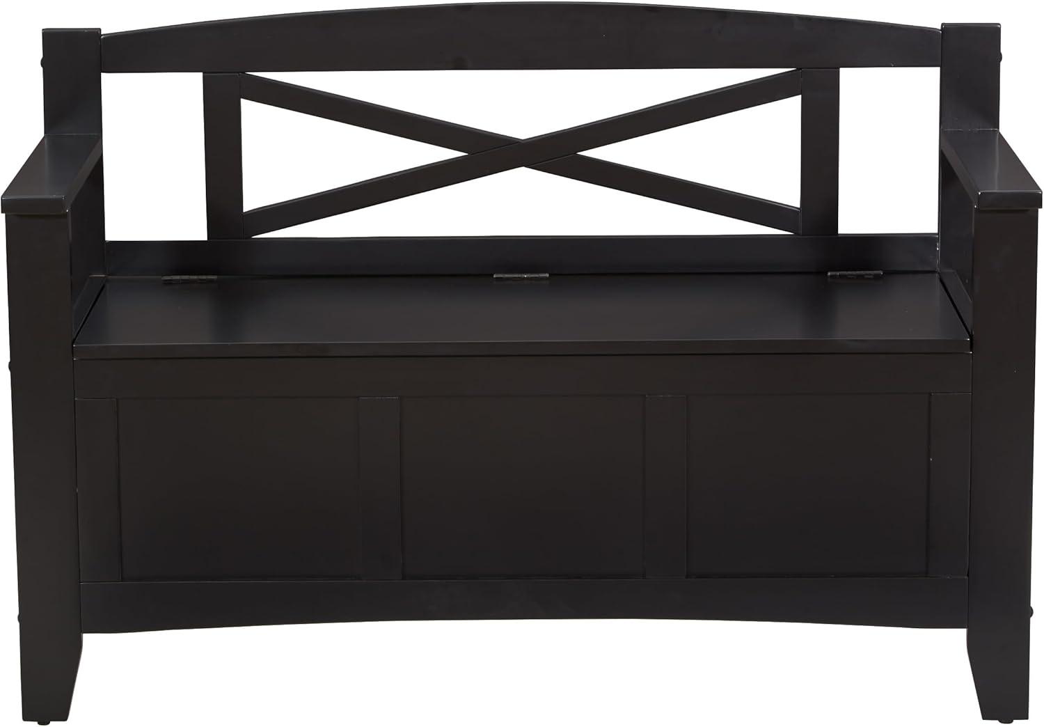 OSP Home Furnishings Metro Solid Wood Entry Way Bench in Black